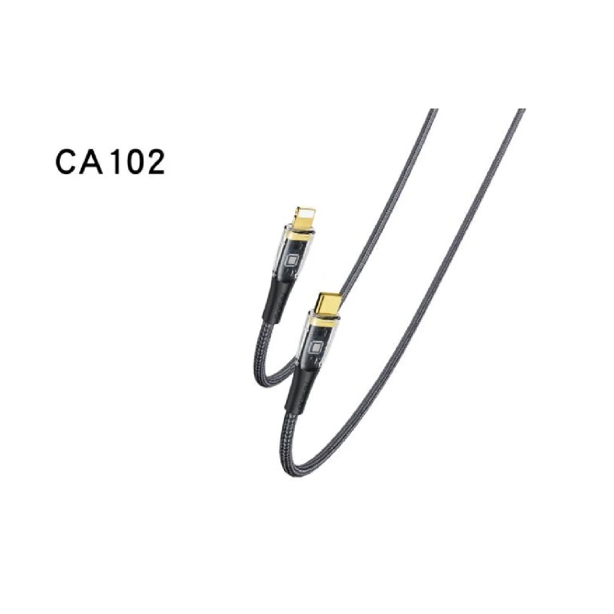 Yesido CA102 2M Length Nylon Braided Type-C To Lightning PD Fast Charging Data Cable - Black - Image 3